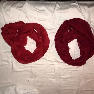 2 Red Infinity Scarves